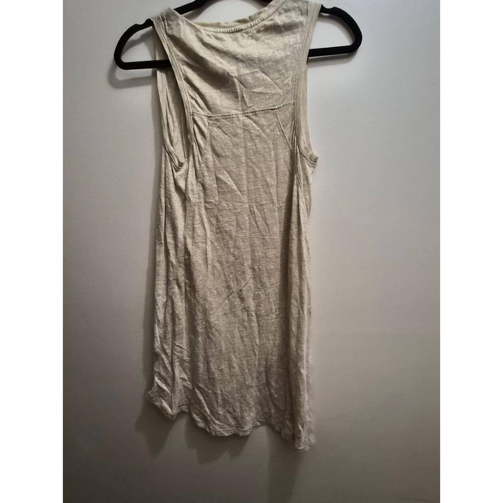 Athleta Womens Gold Shimmer Sleeveless Tunic Tank Top Small Metallic Cream